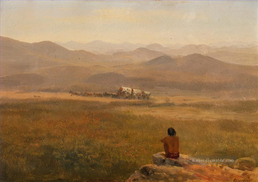 THE LOOKOUT Amerikanischer Albert Bierstadt Westindianer Ölgemälde